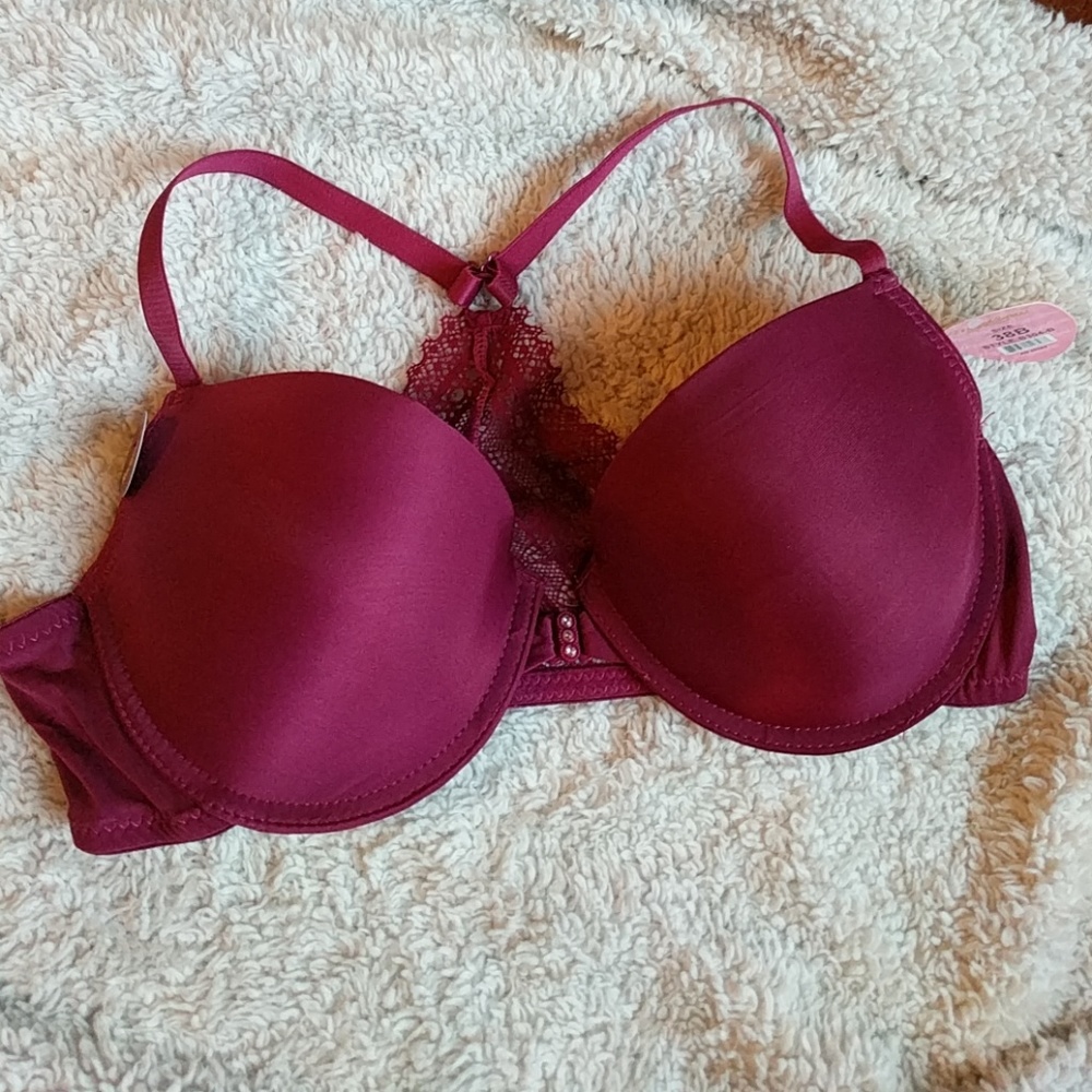 Wired, front closure bra with lace racerback